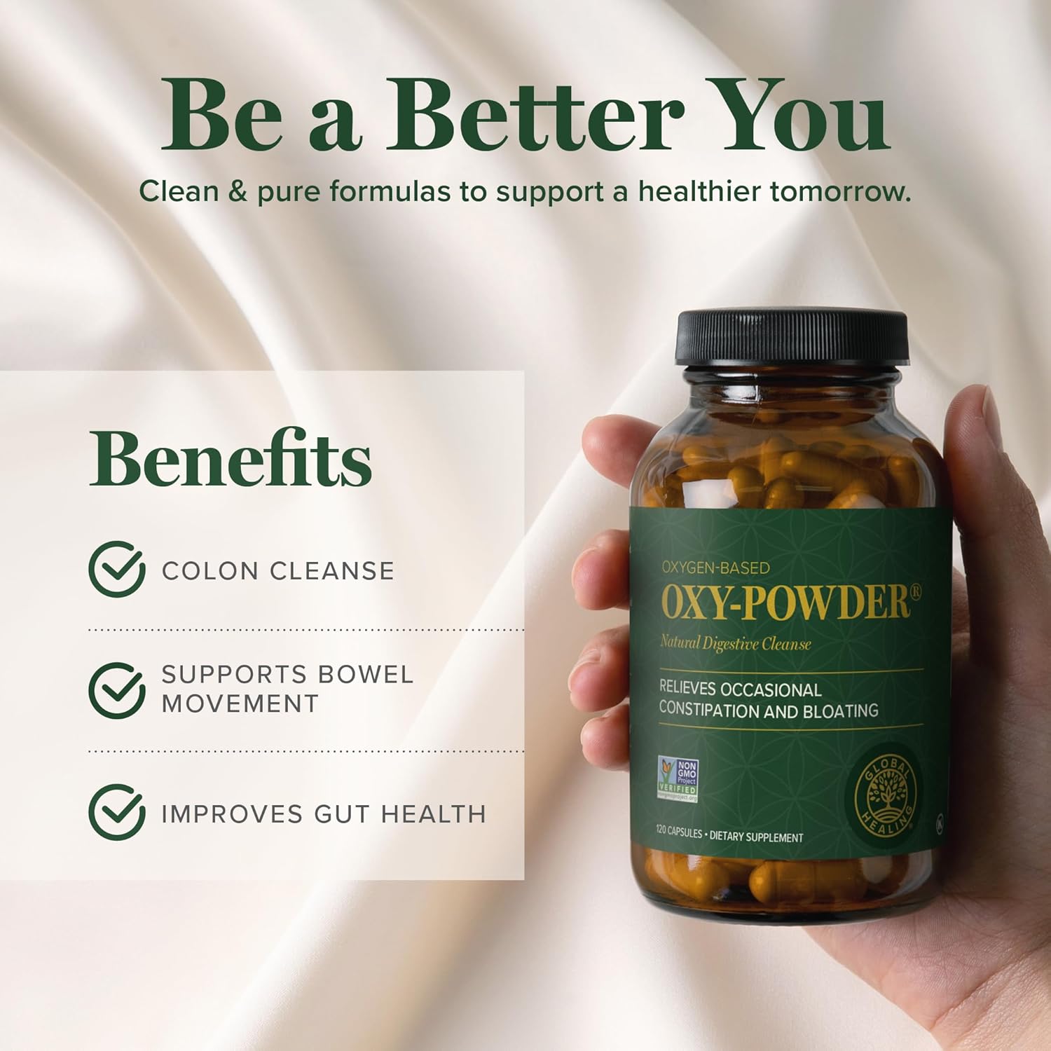 Global Healing Oxy-Powder Colon Cleanse, Constipation Relief for Women  Men, Magnesium Oxide Colon Cleanser  Detox for Weight Loss, Gut Cleanse Detox for Women and Men