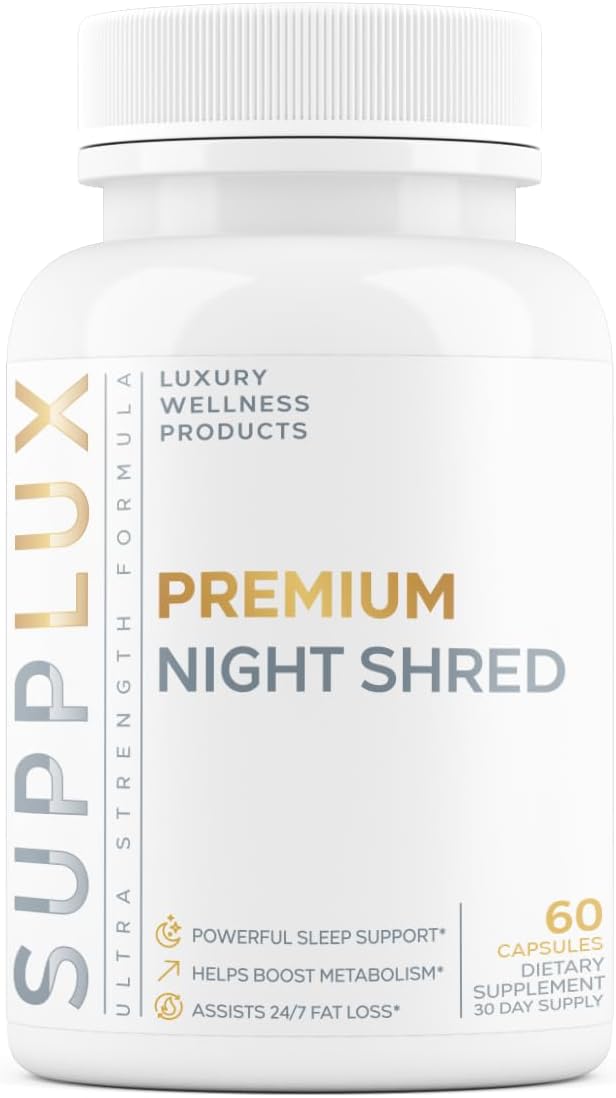PREMIUM Night Shred - Bed Time Weight Loss Pills for Women  Fat Burner for Men - Sleep Aid, Appetite Suppressant, Metabolism Booster | 16 Research Backed Ingredients for Sleep, Relaxing - 60 Capsules