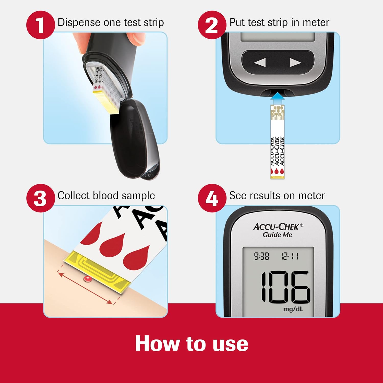 Accu-Chek FastClix Glucose Monitor Kit for Diabetic Blood Sugar Testing: Guide Me Meter, FastClix Lancing Device  108 Lancets, 100 Guide Test Strips, and Control Solution (Packaging May Vary)