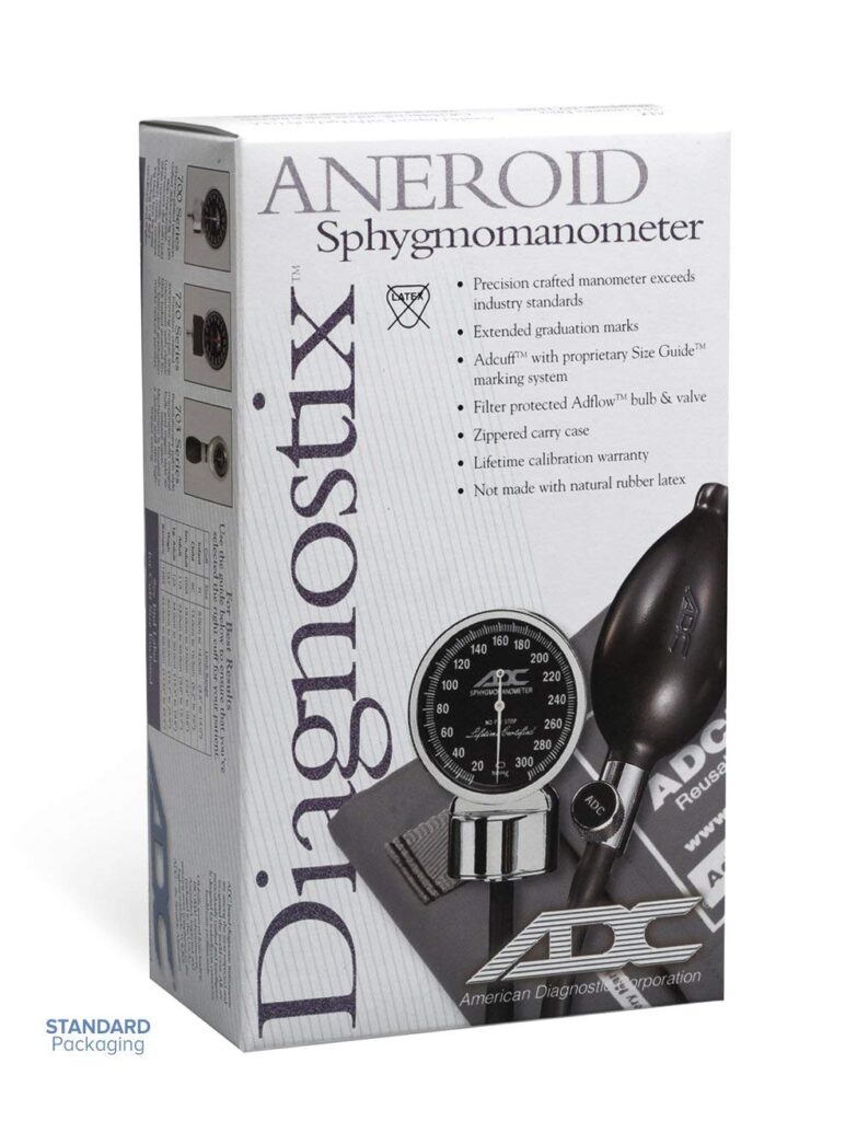 ADC Diagnostix 700 Premium Professional Pocket Aneroid Sphygmomanometer with Adcuff Nylon Blood Pressure Cuff, Adult, Black