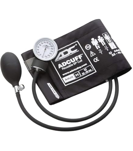 ADC Prosphyg 785 Manual Home Sphygmomanometer with Self-Adjusting Blood Pressure Cuff and Carrying Case, Large Adult, Navy