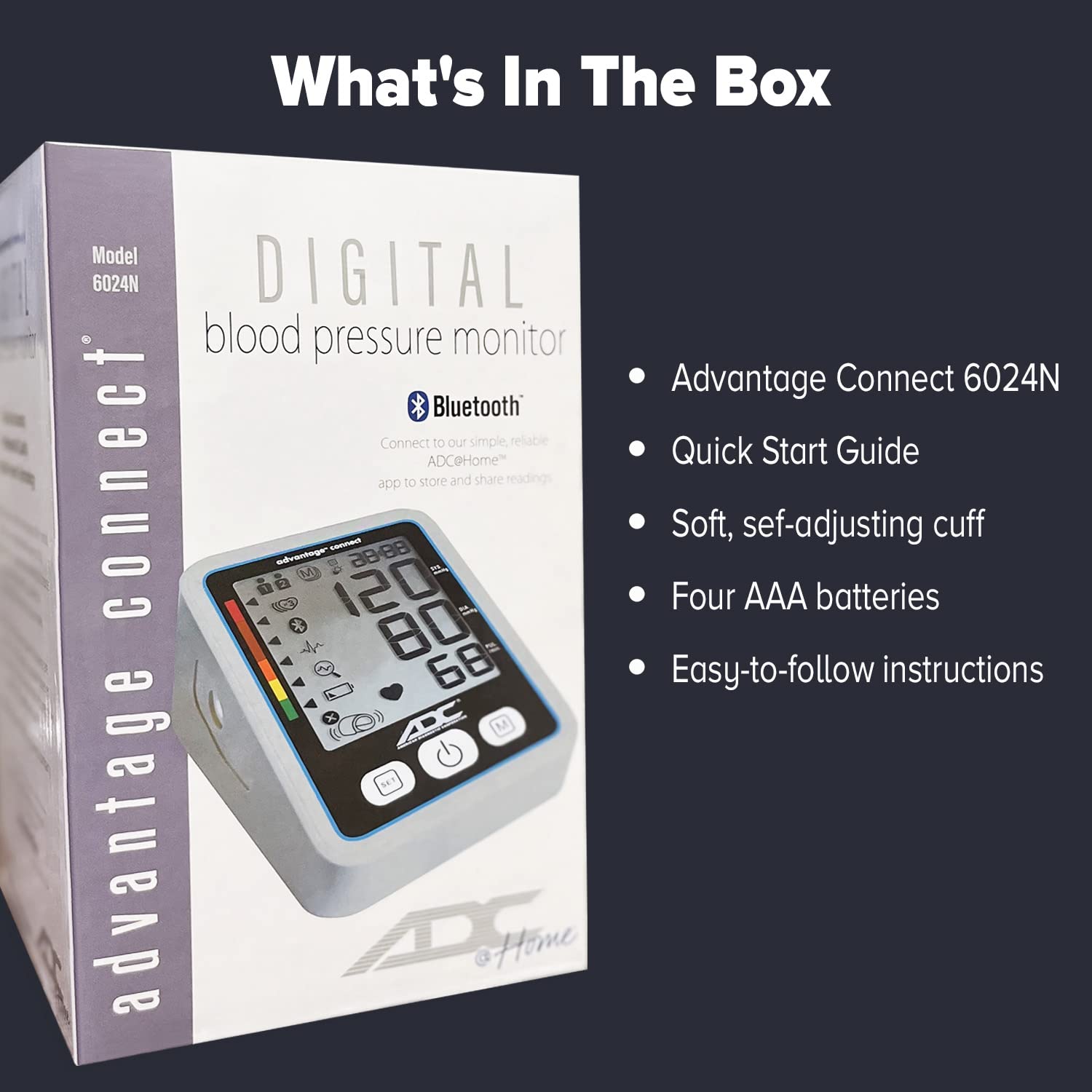 Advantage Connect Wide Range Arm Home Automatic Digital Blood Pressure Monitor 1-Tube Blue 1 Each