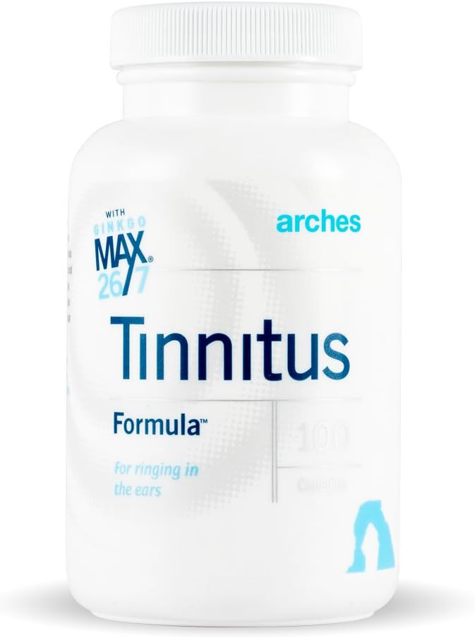 Arches Tinnitus Starter Kit - Now with Ginkgo Max 26/7 - Natural Tinnitus Treatment for Relief from Ringing Ears - 4 Bottles - 100 Day Supply