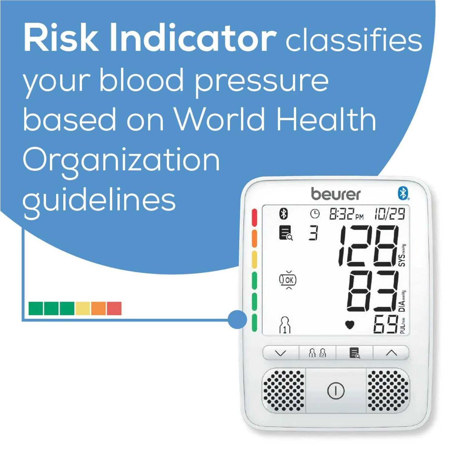 Beurer Premium 800 Upper Arm Blood Pressure Monitor with Bluetooth and Talking Function, Universal Cuff, Backlit Display and Cuff Position Indicator for Accurate Blood Pressure Machine Results