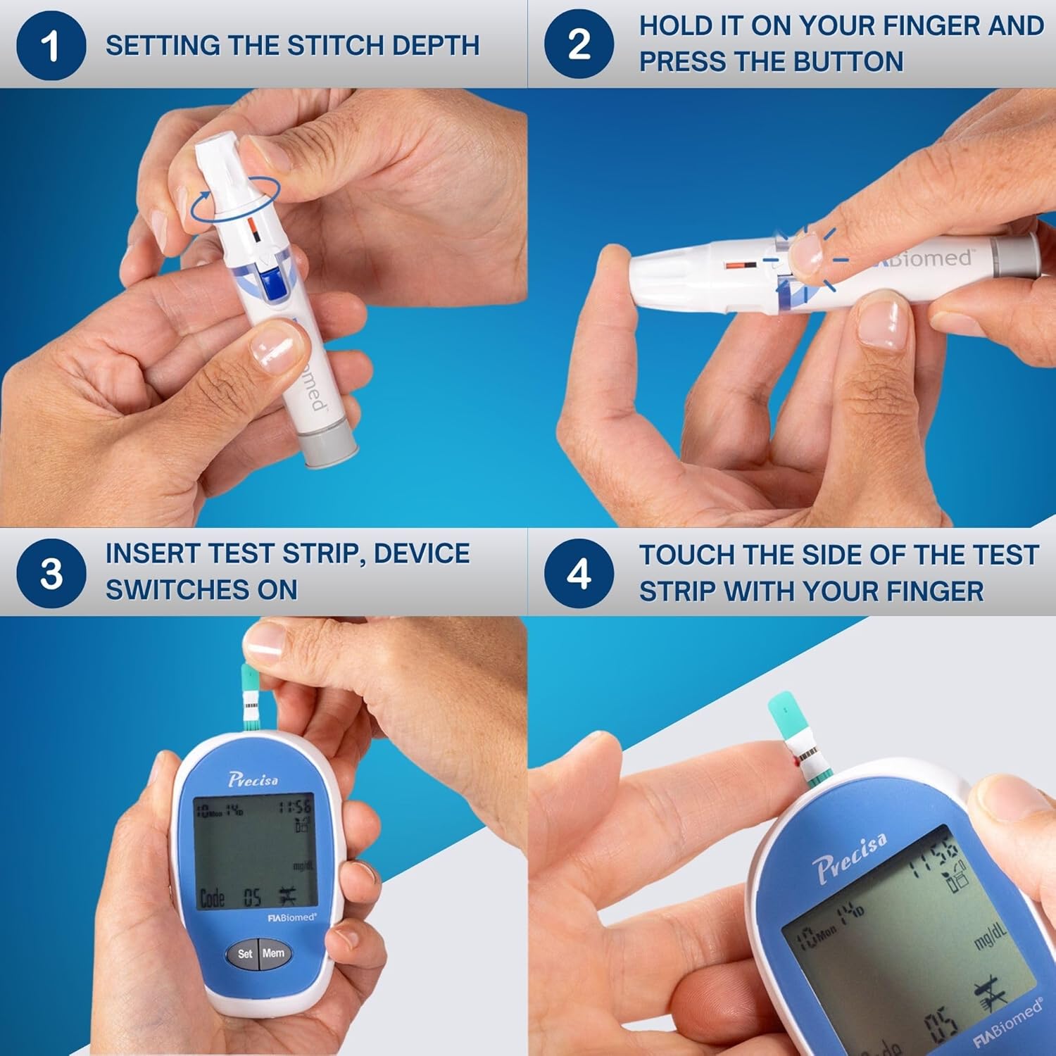 Blood Glucose Monitor Kit, 100 pcs Glucometer Strips, 100 pcs Lancets, 1x Blood Sugar Monitor, Carring bag. Blood Sugar Test Kit with Control Solution