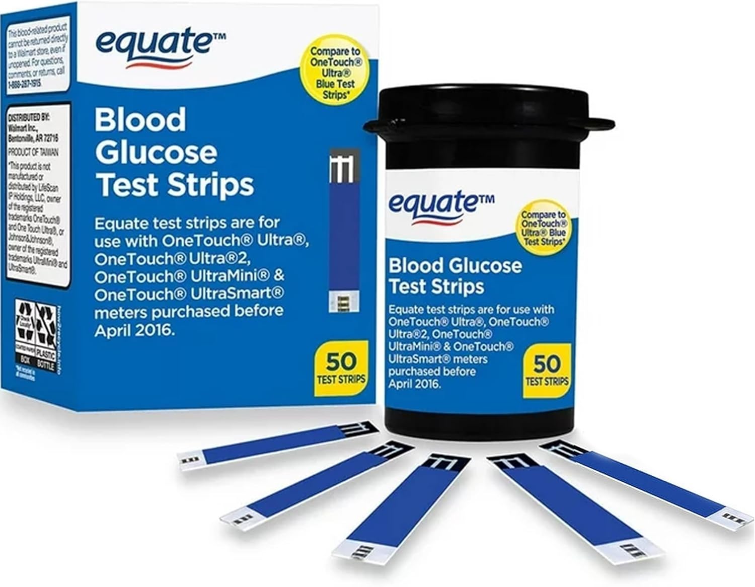 Blood Glucose Test Strips, 50 Count | Ideal for Glucose Monitor Kit, Diabetes Testing | Compatible with OneTouch Meters | Reliable Readings | Accurate  Easy to Use | High Accuracy Strips