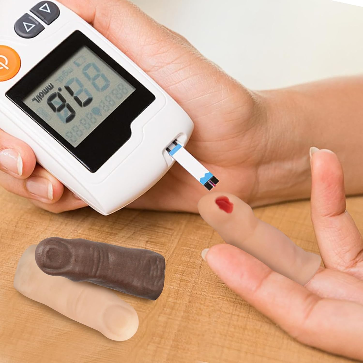 Blood Glucose Test Trainer, Simulated Finger Peripheral Blood Collection Practice