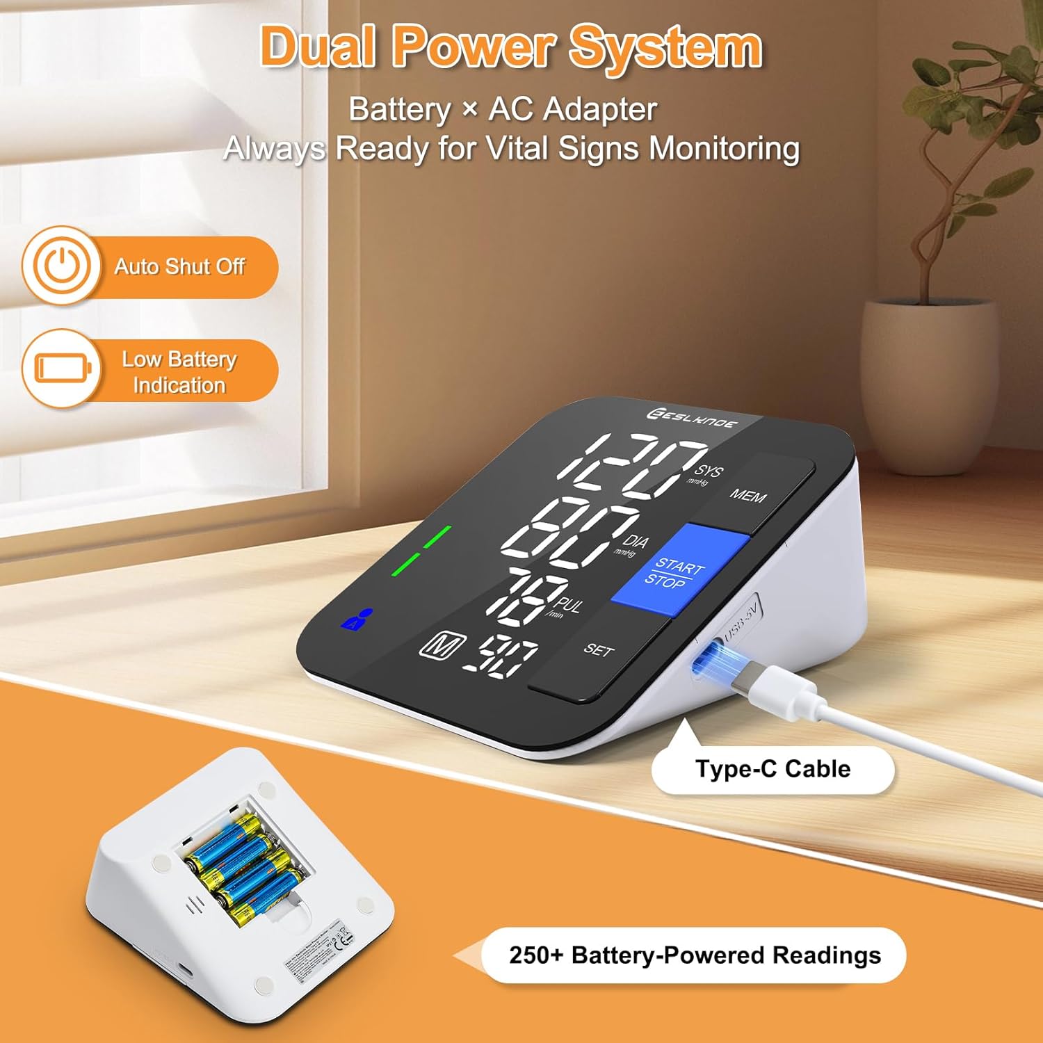 Blood Pressure Monitors for Home Use, 8-17  12-21 Extra Large Blood Pressure Cuffs Upper Arm Blood Pressure Machine, Digital BP Machine with 2×199 Sets  6 Large Backlit LED Display (2 Cuffs)