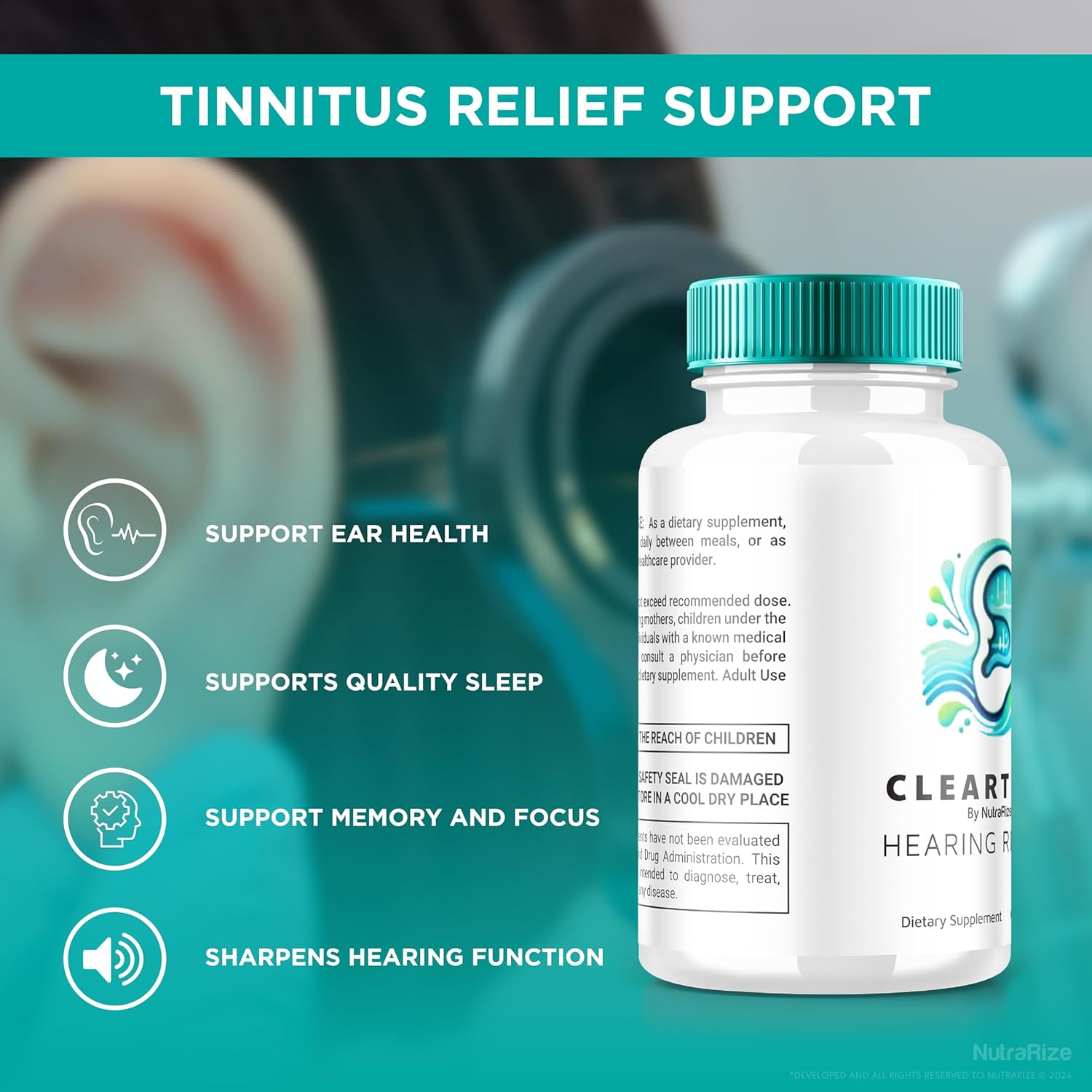 ClearTone Tinnitus, Clear Tone Pills for Hearing, ClearTone Pills Supplement for Overall Ear Health, Official Auditory Support Capsules, ClearTones Review (60 Capsules)