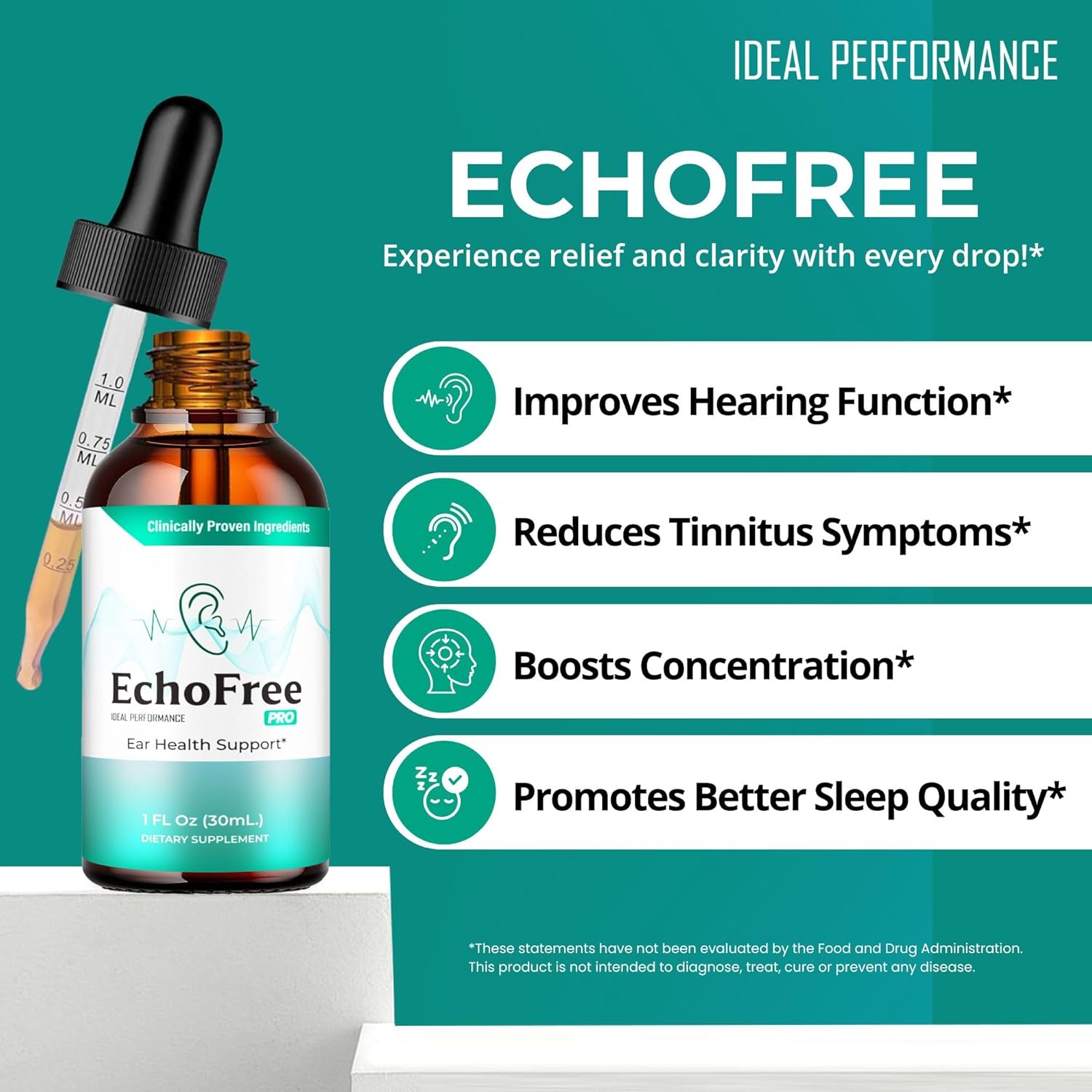 Echo Free Tinnitus Drops, Echo Free Tinnitus Relief for Ringing Ears, EchoFree Ear Health Support Supplement Liquid Drops All Natural for Healthy Ringing Ear Advanced Formula EchoFree Reviews (3 Pack)