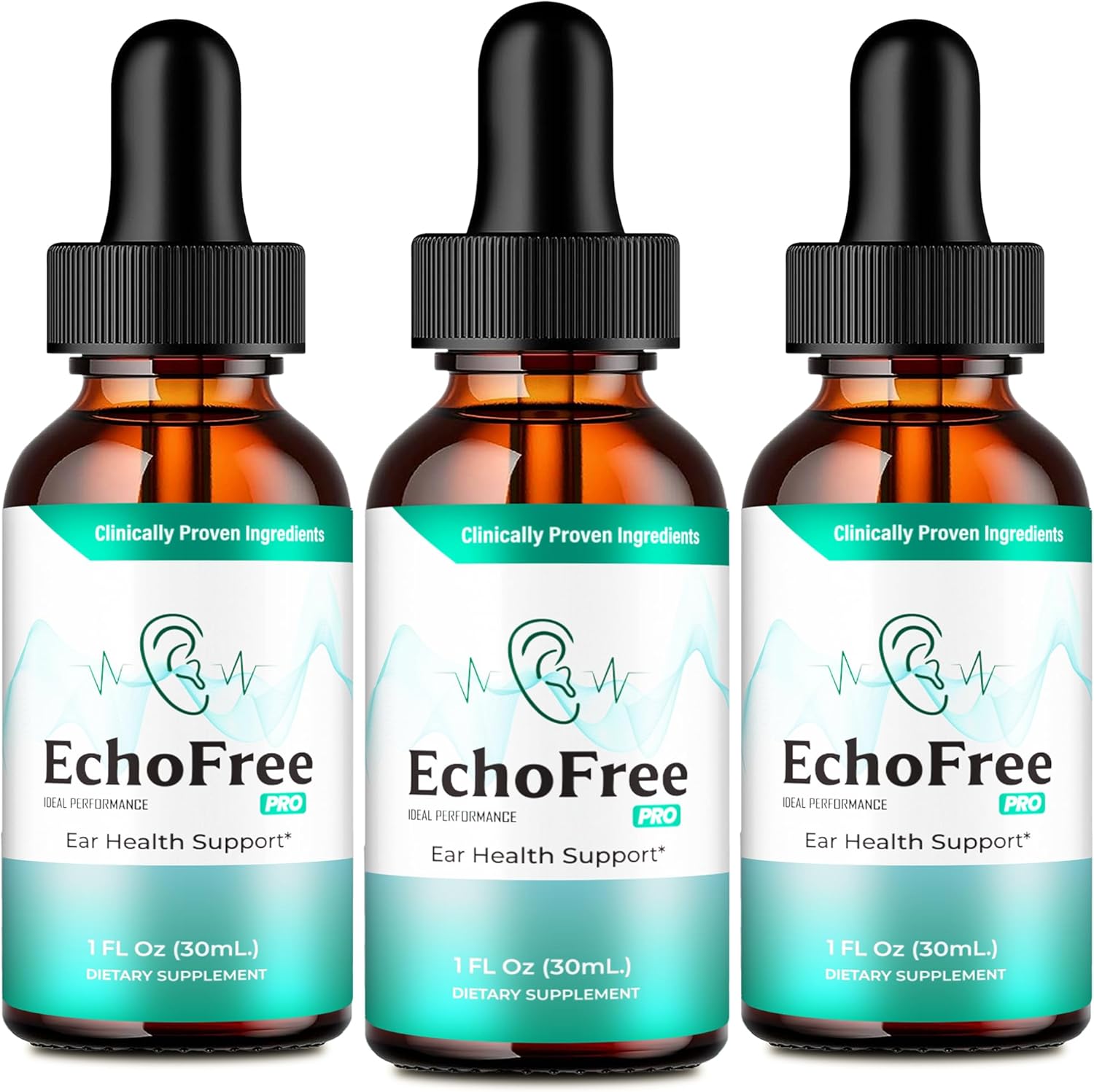 Echo Free Tinnitus Drops, Echo Free Tinnitus Relief for Ringing Ears, EchoFree Ear Health Support Supplement Liquid Drops All Natural for Healthy Ringing Ear Advanced Formula EchoFree Reviews (3 Pack)