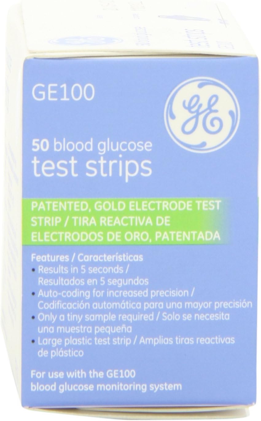 GE100 Blood Glucose Test Strips - 4/Boxes of 50 Strips = 200/Total Strips