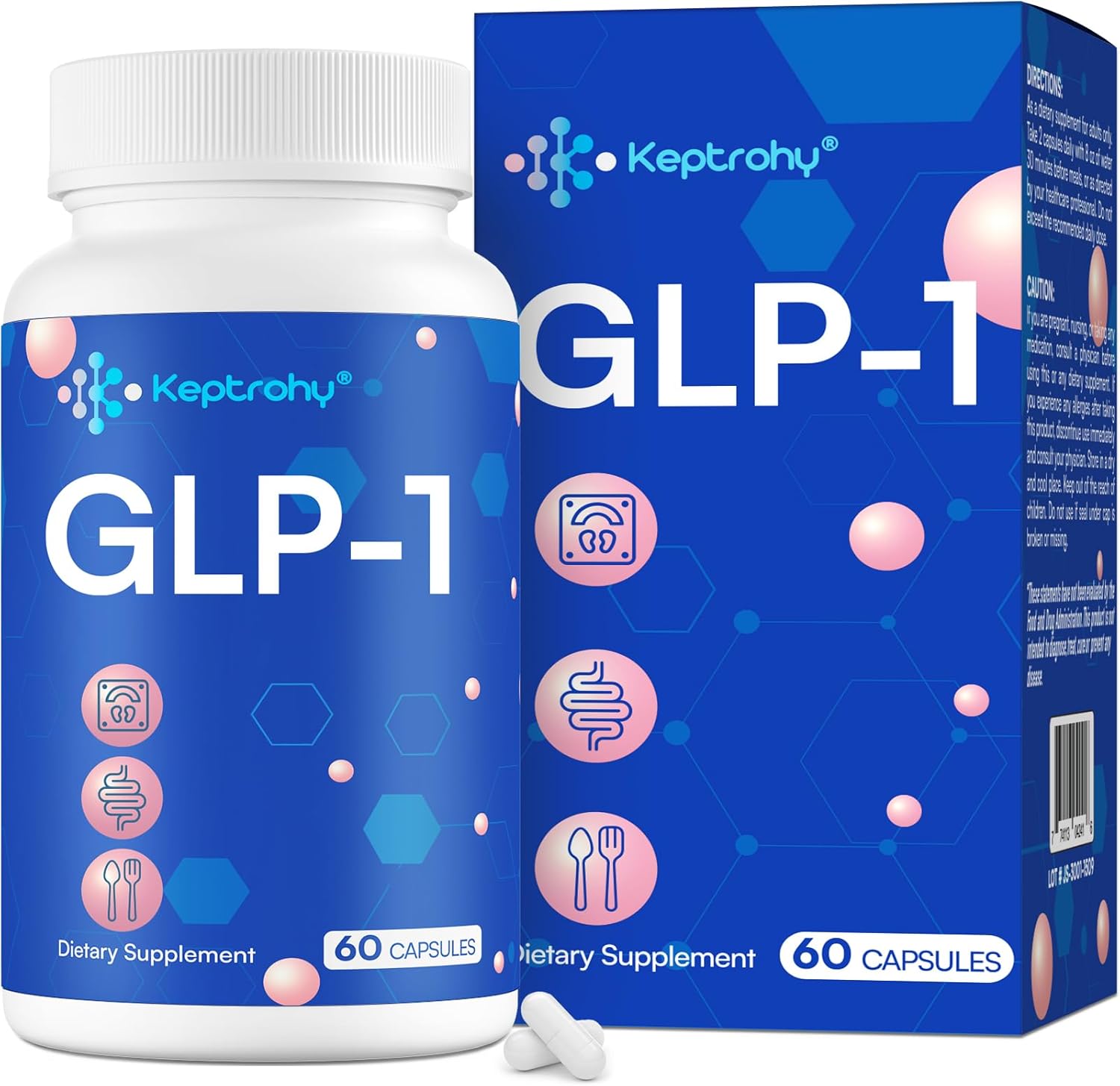 GLP-1 Supplement | GLP1 Support for Women  Men, Support GLP-1 Naturally, GLP 1 Supplement for Immune, Energy, Digestion, Gut  Overall Health | Daily Support GLP1 Levels - 60 Capsules