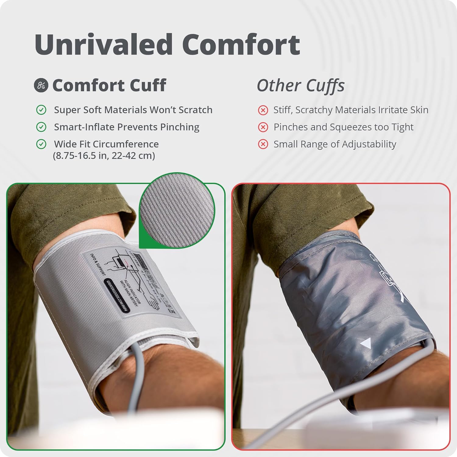 Greater Goods Bluetooth Blood Pressure Monitor, Upper Arm BP Machine with Adjustable 8.7”-16.5” Cuff, iOS and Android App Compatibility, Portable with Carrying Case