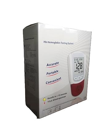 Hemoglobin Meter Device with 60 Test Strips, Blood Testing Kit