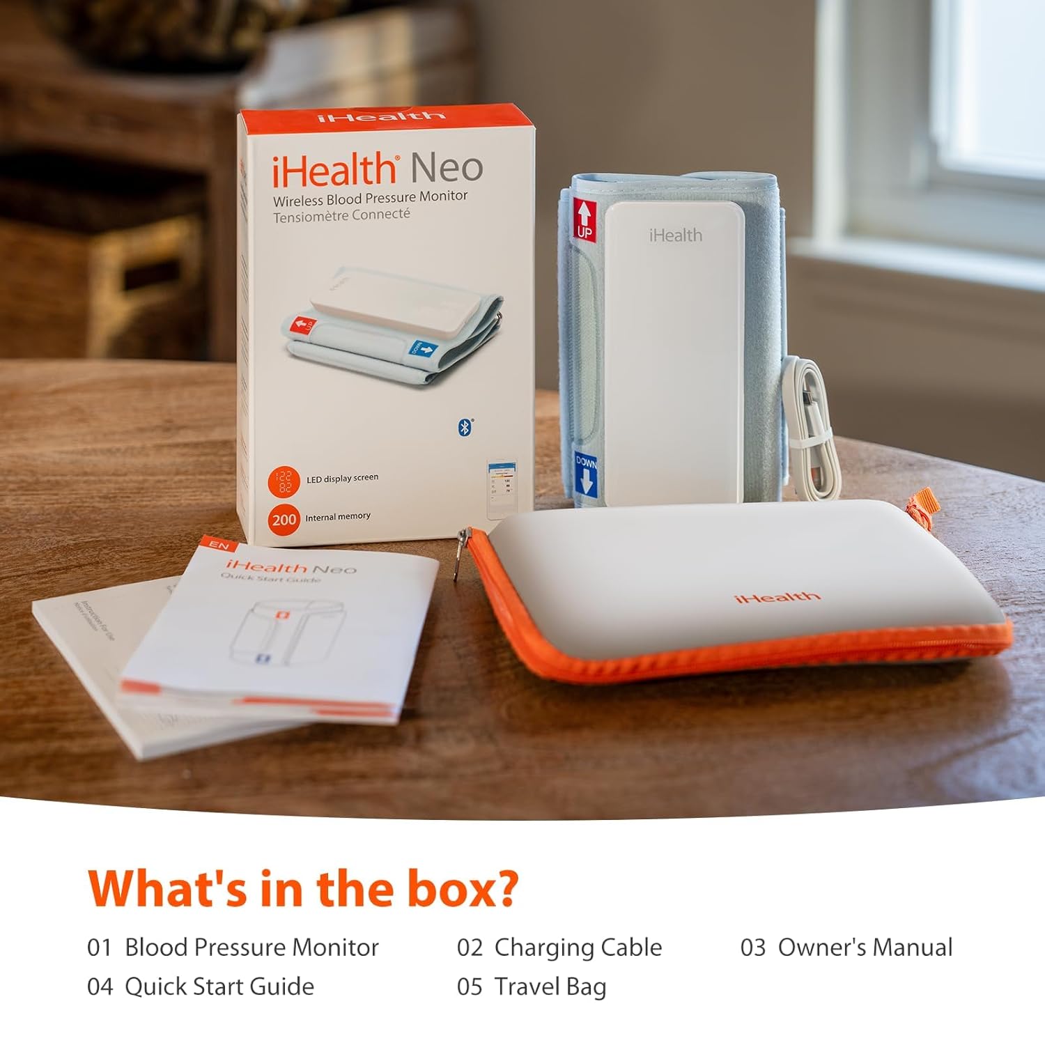 iHealth Neo Wireless Blood Pressure Monitor, Upper Arm Cuff, Bluetooth Blood Pressure Machine, Ultra-Thin  Portable, App-Enabled for iOS  Android