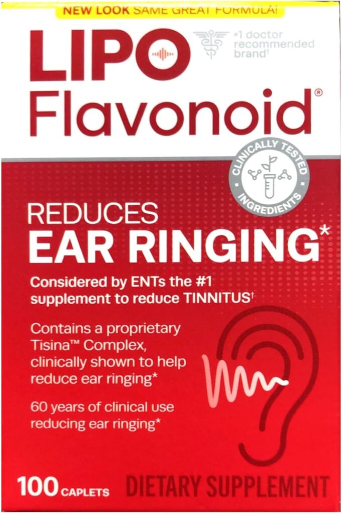 Lipo-Flavonoid Dietary Supplement Caplets for Ear Ringing - 100 Count