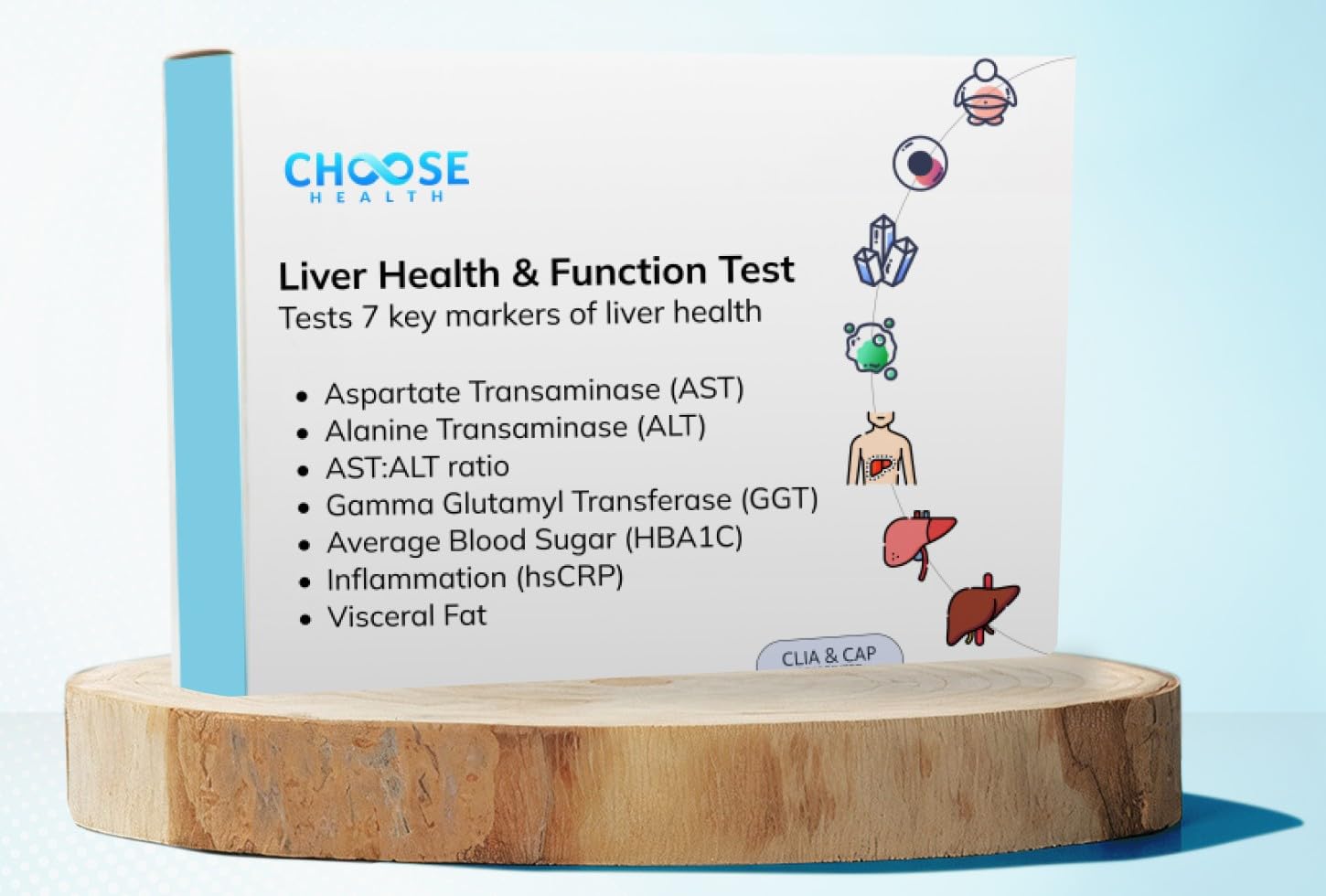 Liver Health  Function Test | 7-in-1 at-Home Liver Test | Choose Health | Test and Track Liver Function  Health | AST | ALT | GGT | Blood Sugars | Inflammation and More | Not Avail in NY RI