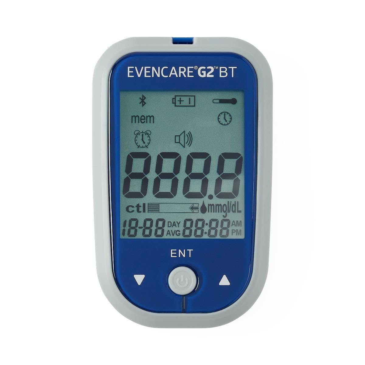Medline EvenCare G2 Blood Glucose Monitoring Meter with Bluetooth Connectivity Starter Kit with Reusable Lancing Device, 10 Lancets, 10 Test Strips, Users Guide, and Carrying Case