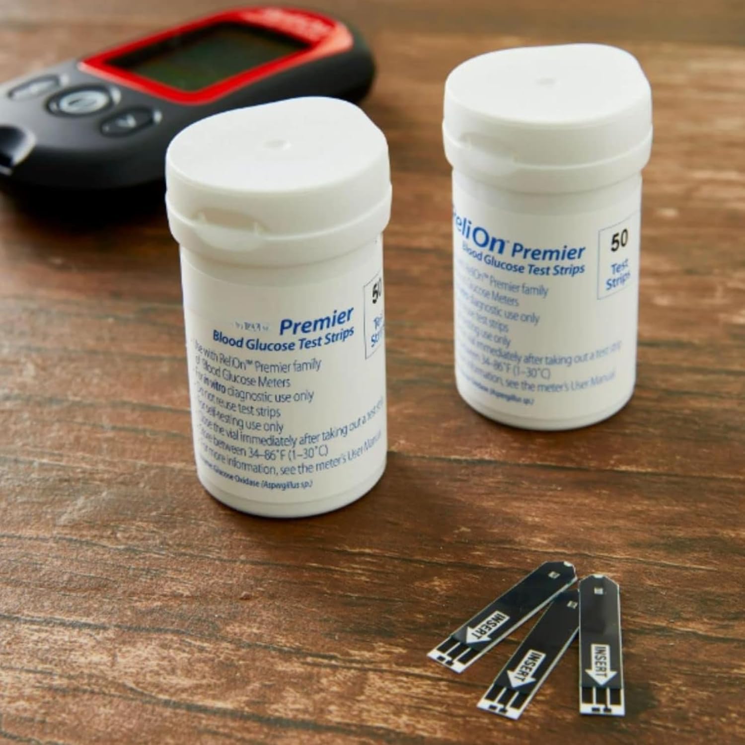 Premier Blood Glucose Test Strips | Blood Glucose Test Strips | Test Strips for Diabetes | Blood Sugar Test Strips | Diabetic Test Strips | Premier Test Strips 100 Count + STS Sticker.