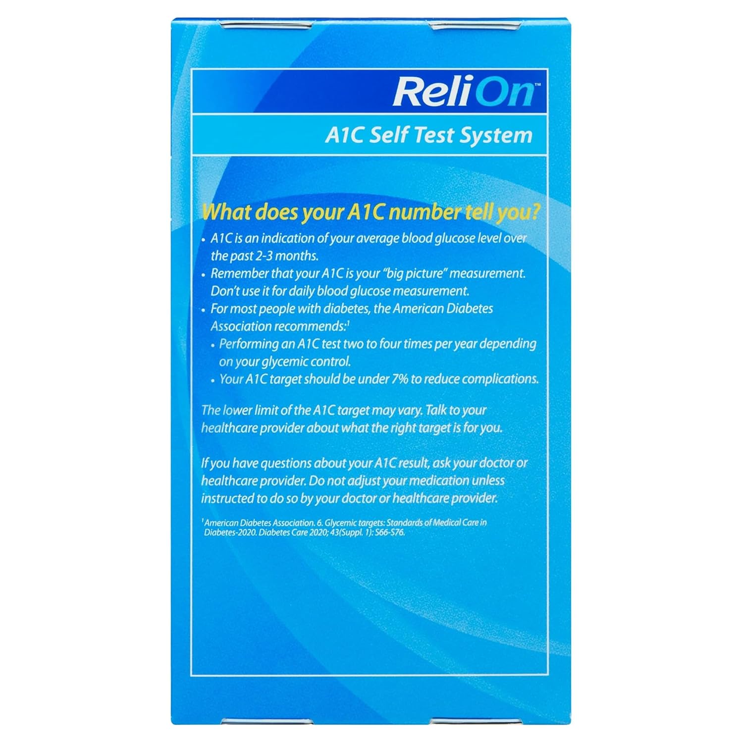 ReliOn FastA1C At-Home Diabetes Test A1C System