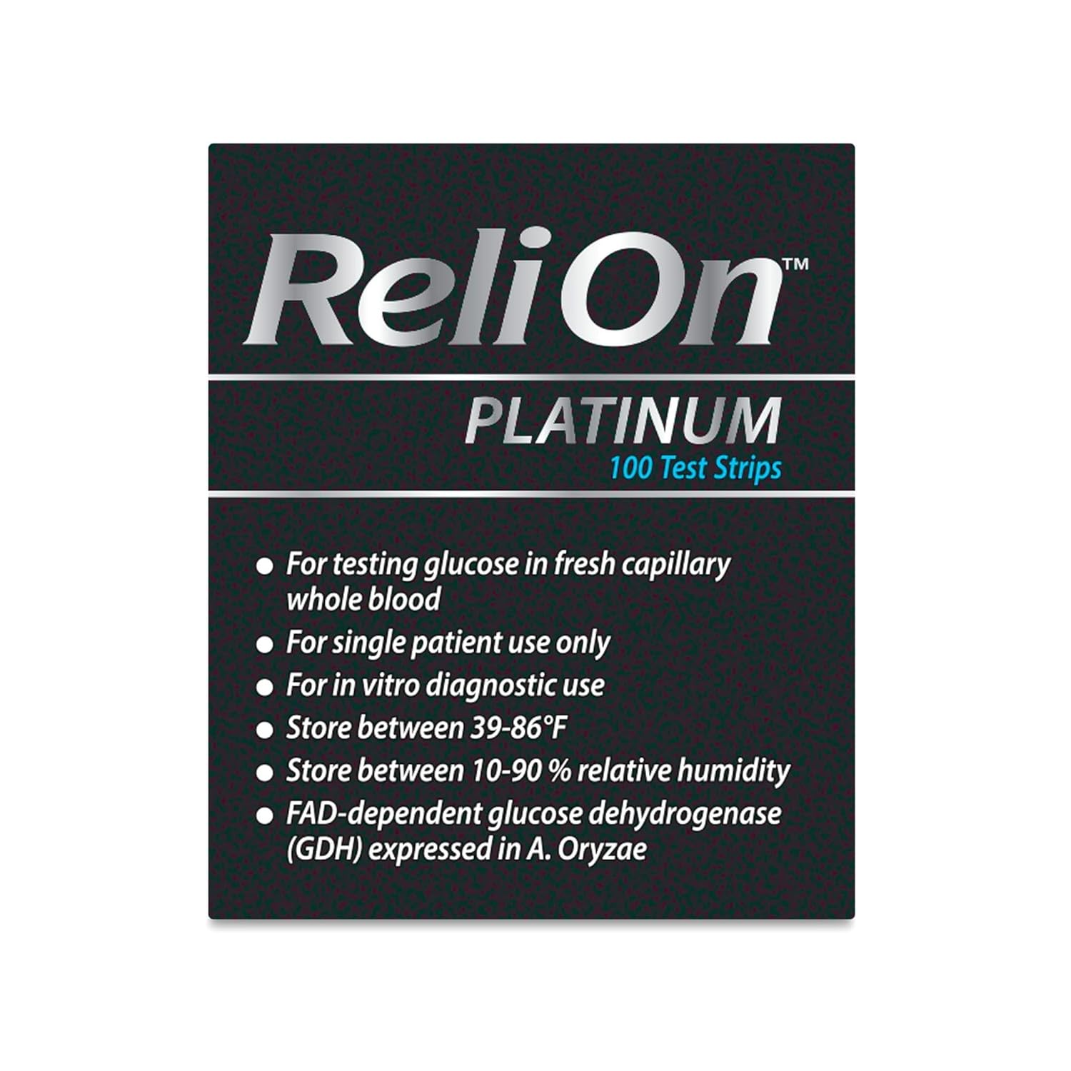 ReliOn Platinum Blood Glucose Test Strips | Test Strips for Diabetes | Blood Sugar Test Strips | Diabetic Test Strips | 100 (Pack of 1) Test Strips Bundle with Basket Goods Store