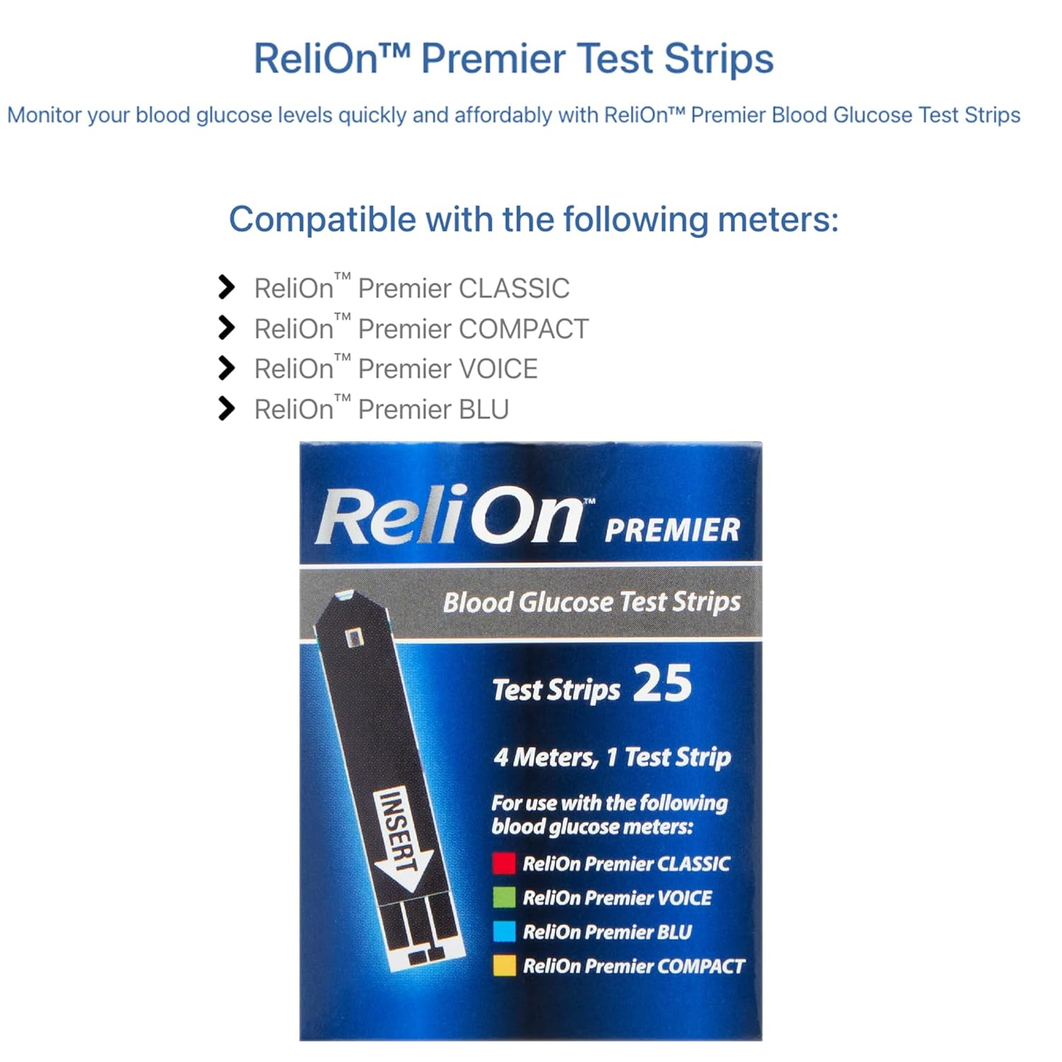 ReliOn Premier VOICE Glucose Monitor Kit. Diabetes Testing Bundle with Audio Prompts + Test Strips, Lancets, Lancing Device  Lualls 45 Diabetes Decoded. Blood Glucose Monitor Kit
