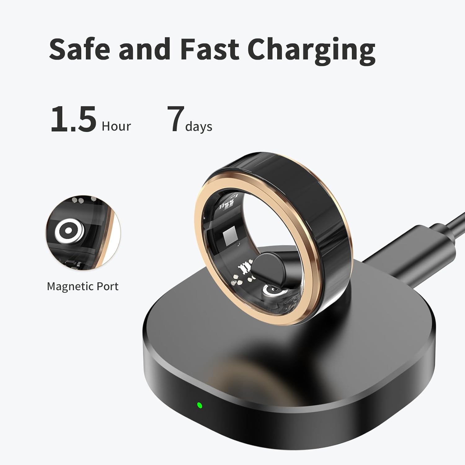 Smart Health Ring for Men Women,Fitness Tracker with Heart Rate/Blood Pressure/Blood Oxygen Monitor,Sleep Tracking Wearable,No Subscription,IP68 Waterproof Health Ring for iOS  Android (Rose Gold,8)