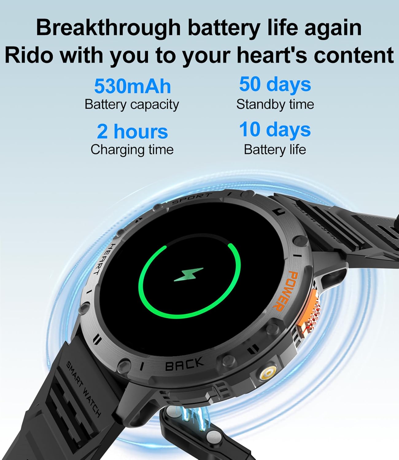 Smart Watches for Men with Flashlight(Answer/Make Calls),1,43 AMOLED Military Rugged Tactical Smartwatch,5ATM Waterproof/Heart Rate Monitor/Fitness Tracker for iOS Android,5-Bead