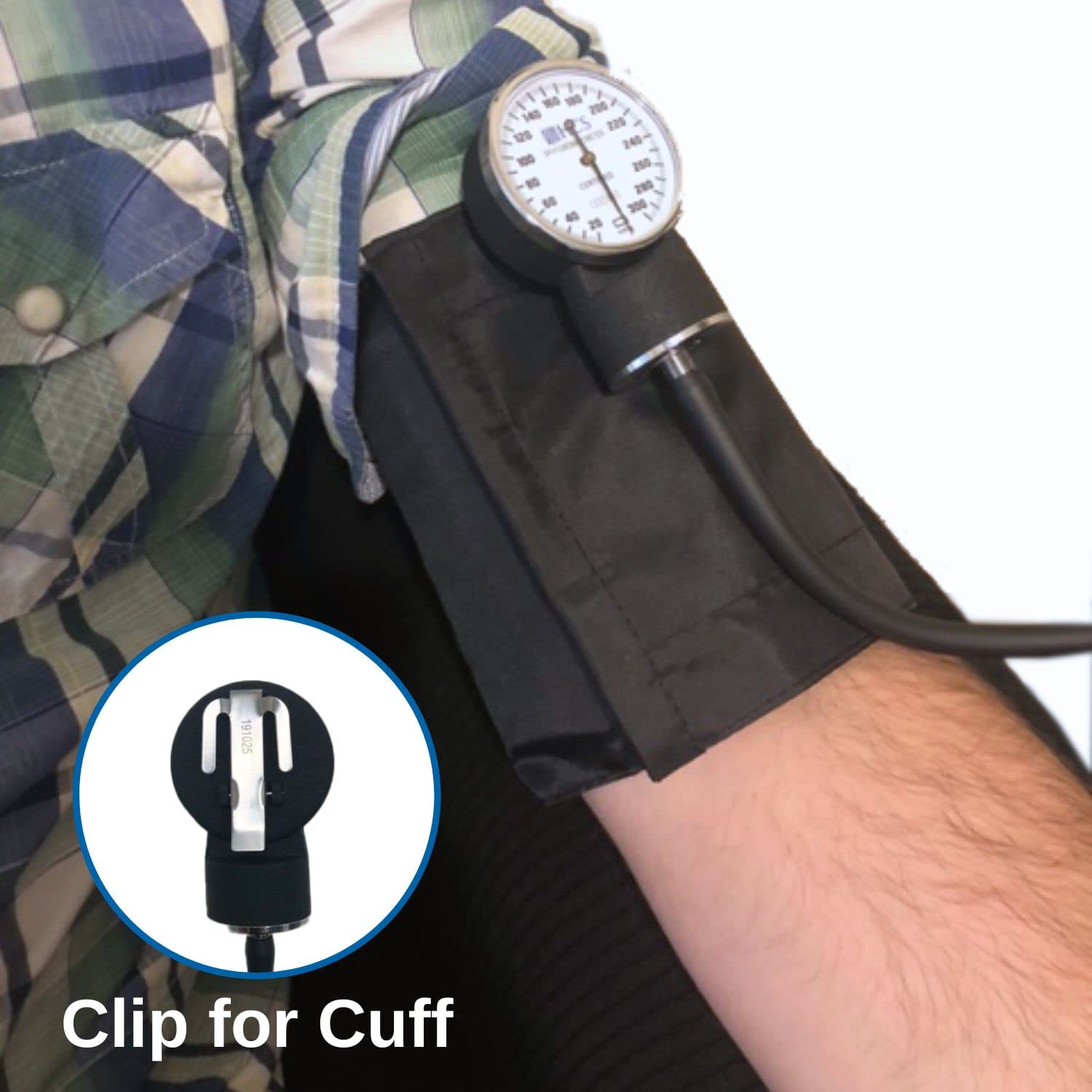 Stainless Steel Stethoscope with Adult Manual Blood Pressure Cuff (Blue)