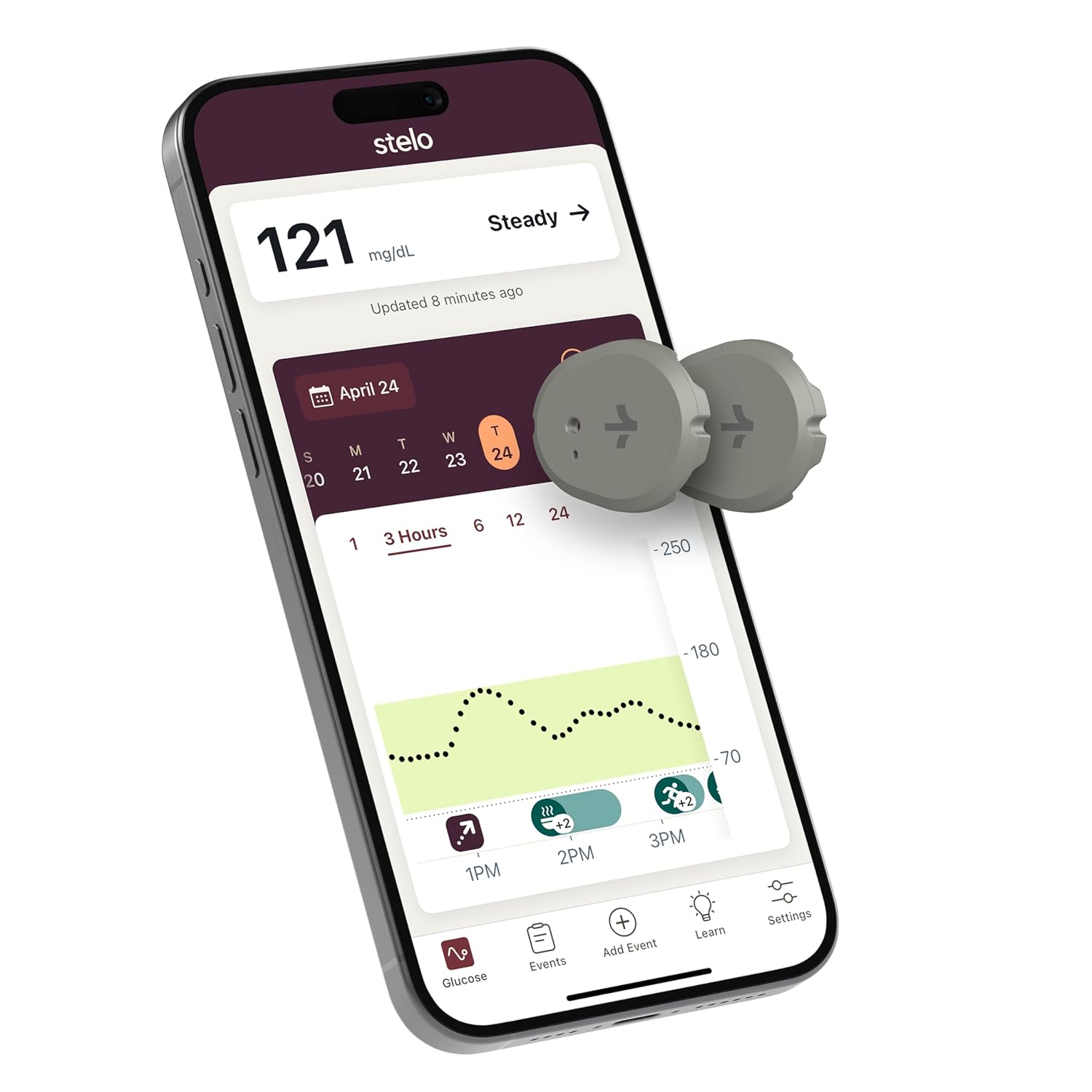 Stelo Glucose Biosensor  App by Dexcom—A Leader in Continuous Glucose Monitoring (CGM). 24/7 Glucose Tracking  Personalized Insights to Reveal Patterns. 2-Pack (Up to 15 Days Each). iOS  Android.
