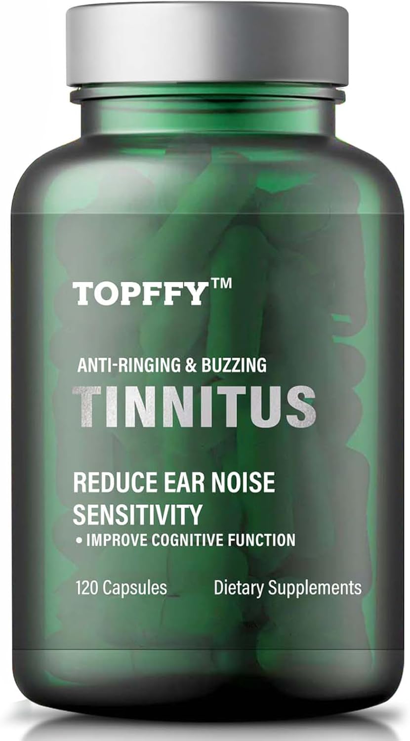 Tinnitus Relief for Ringing Ears Supplement 1200MG,Supports Hearing Loss  Ear Health- Help Ringing in The Ears  Tinnitus Symptoms,120 Capsules(60-Day Supply)