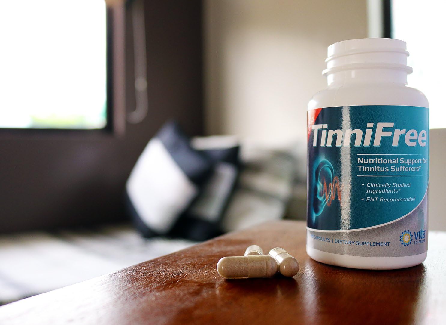 Tinnitus Relief Formula - Tinnifree with Clinically Studied Ingredients. Powerful Effective Formula to Improve Inner Ear Circulation  Help Stop Ringing in the Ears , ENT Recommended. 60 ct.