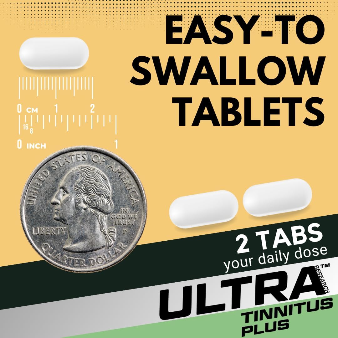 Ultra Tinnitus Plus/Tinnitus Relief for Ringing Ears / 17 in 1 Fomula / 90 Tablets, 45 Days Supply
