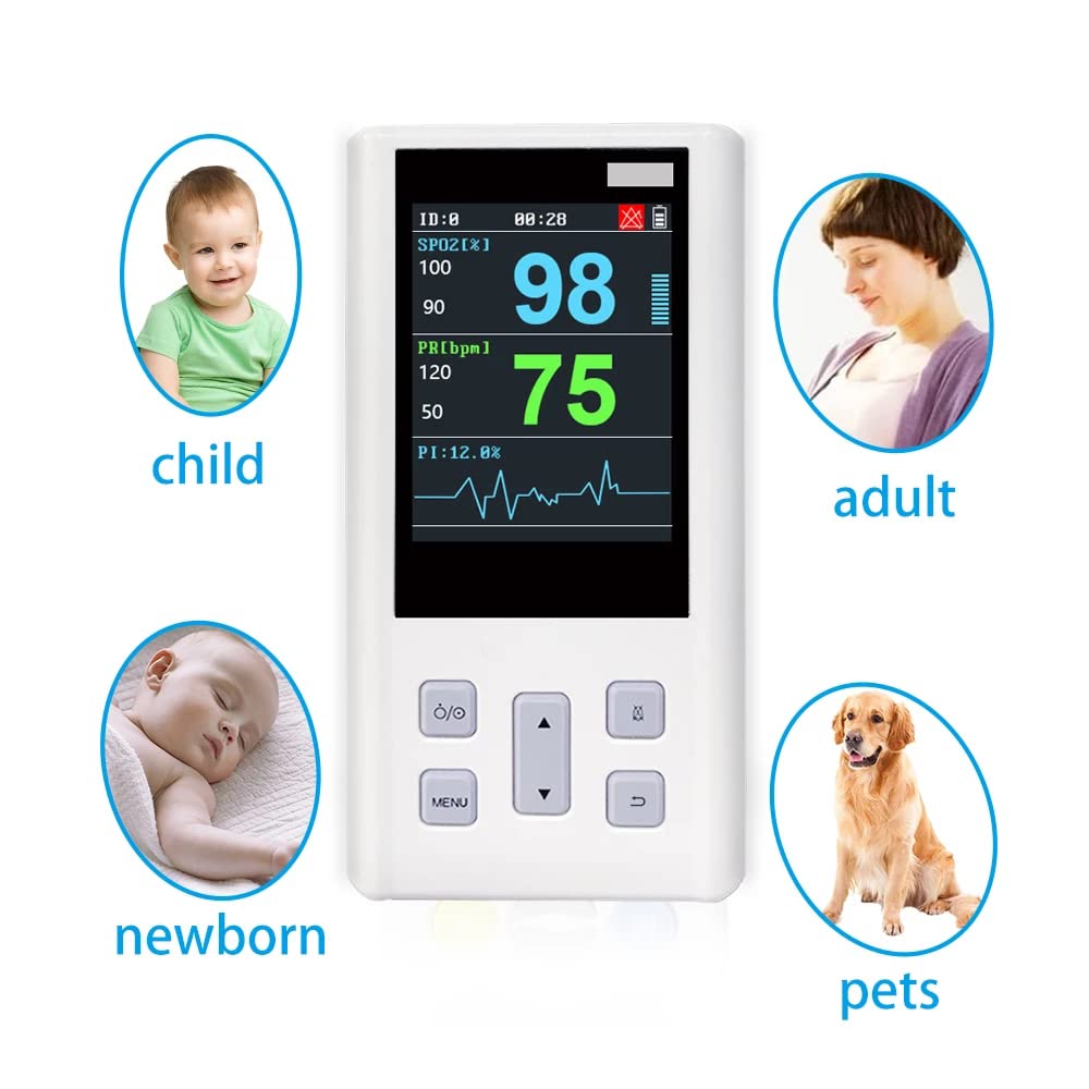 Veterinary Blood Pressure Monitor SPO2 Handheld Pulse Rate Monitor with Large Probe for Adults