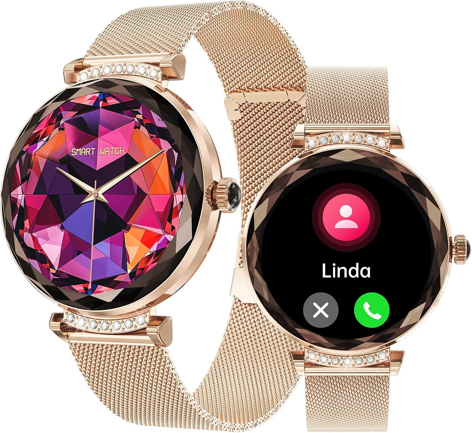 Womens Smart Watch (Answer/Make Calls) with 1.45 HD Touch Screen, Fitness Tracker, Heart Rate  Blood Pressure Monitor, Sleep Tracker, Activity Tracker, Sports Watch for iPhone  Android Phones