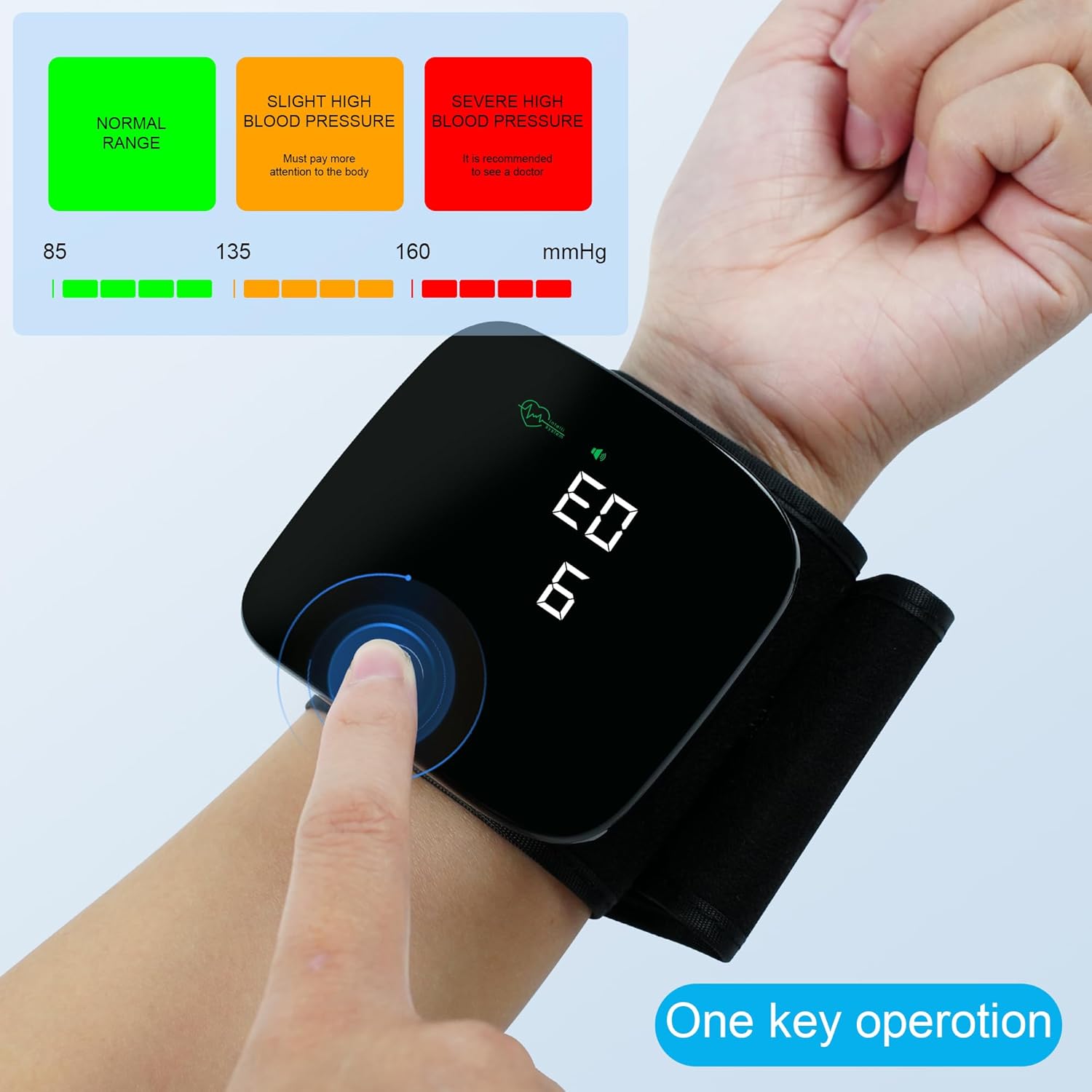Wrist Blood Pressure Monitor,Blood Pressure Monitor, Automatic Wrist Blood Pressure Monitors for Home Use with Digital Large Display, Voice Broadcast Blood Pressure
