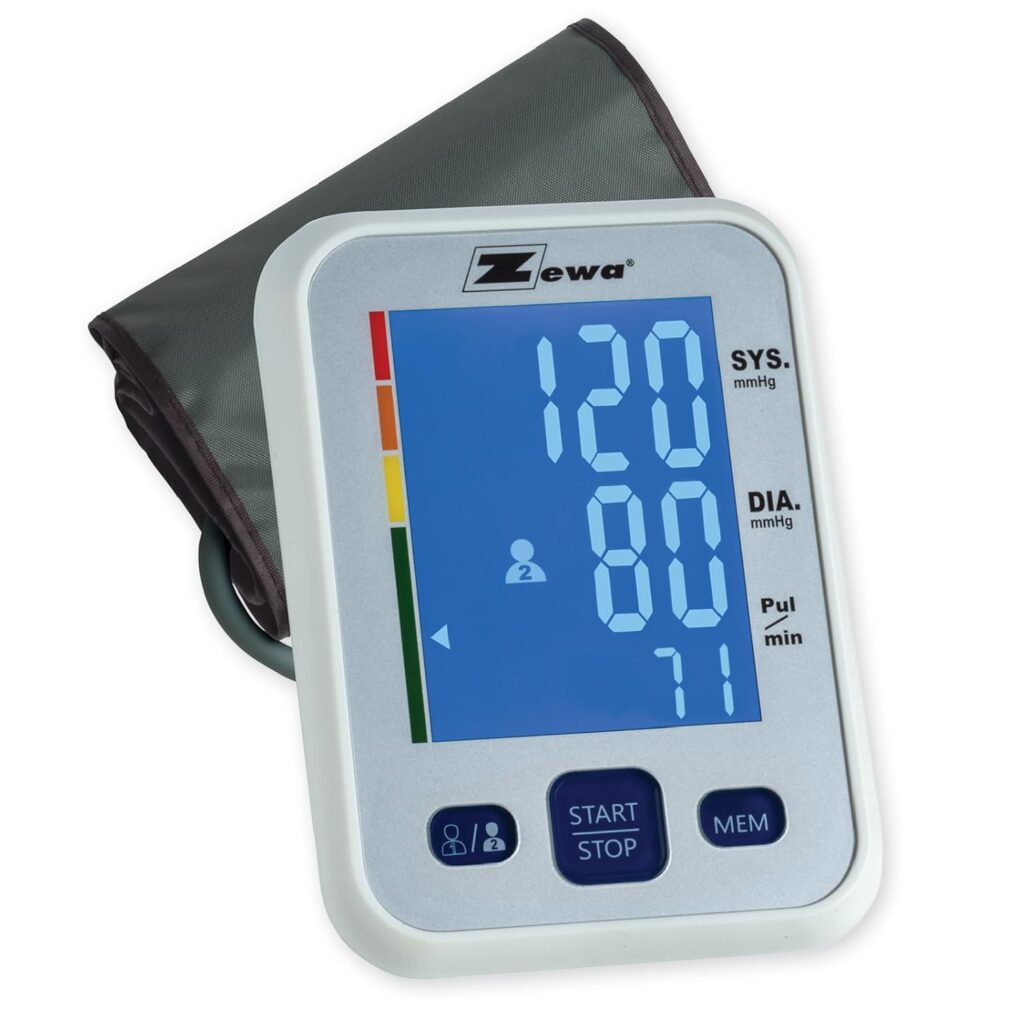 Zewa Premium Automatic Blood Pressure Monitor with Bluetooth and Extra-Large Display for Android  iOS